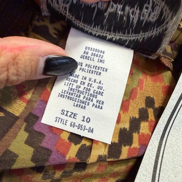 VTG 90s Y2K STONEBRIDGE FAUX WRAP MAXI SKIRT AZTEC BOHO WESTERN NEW W TAGS SZ 10 - Picture 6 of 7